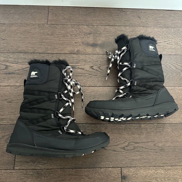 Sorel Women’s Whitney Tall Lace II Boots in Black & White - Picture 5 of 7